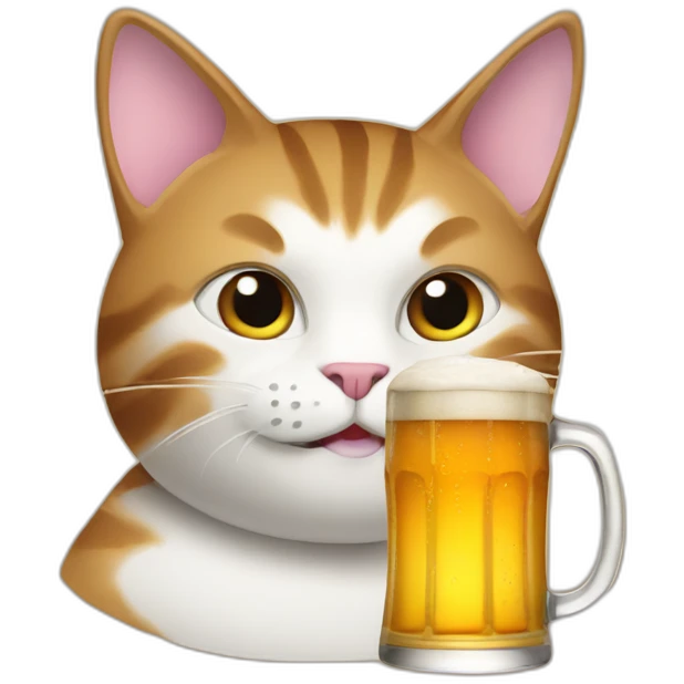 Cat with beer emoji