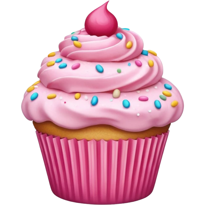 Cupcake with pink icing emoji