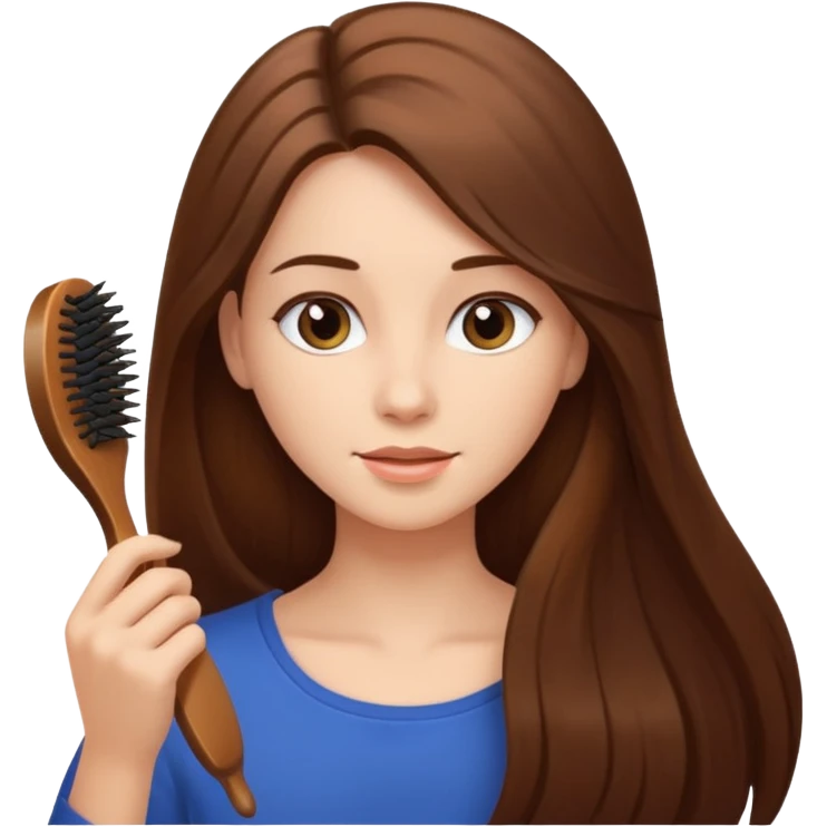 mujer peinando su cabello emoji