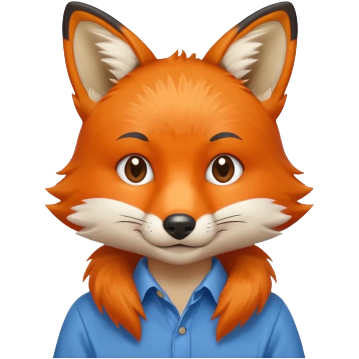 fox waist up in a shirt, iPhone emoji style emoji