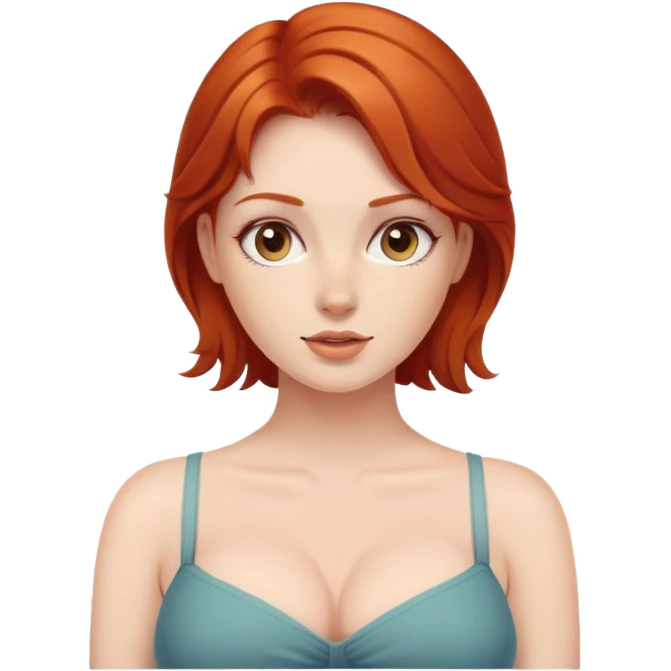 A girl with big boobs is a redhead emoji