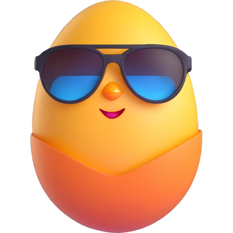 egg with sunglasses emoji