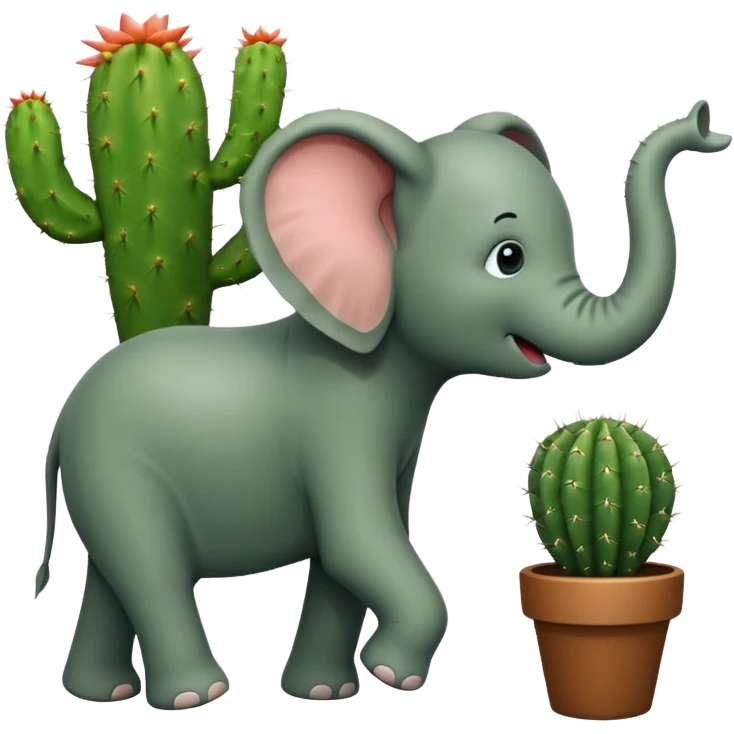 elephant and cactus emoji