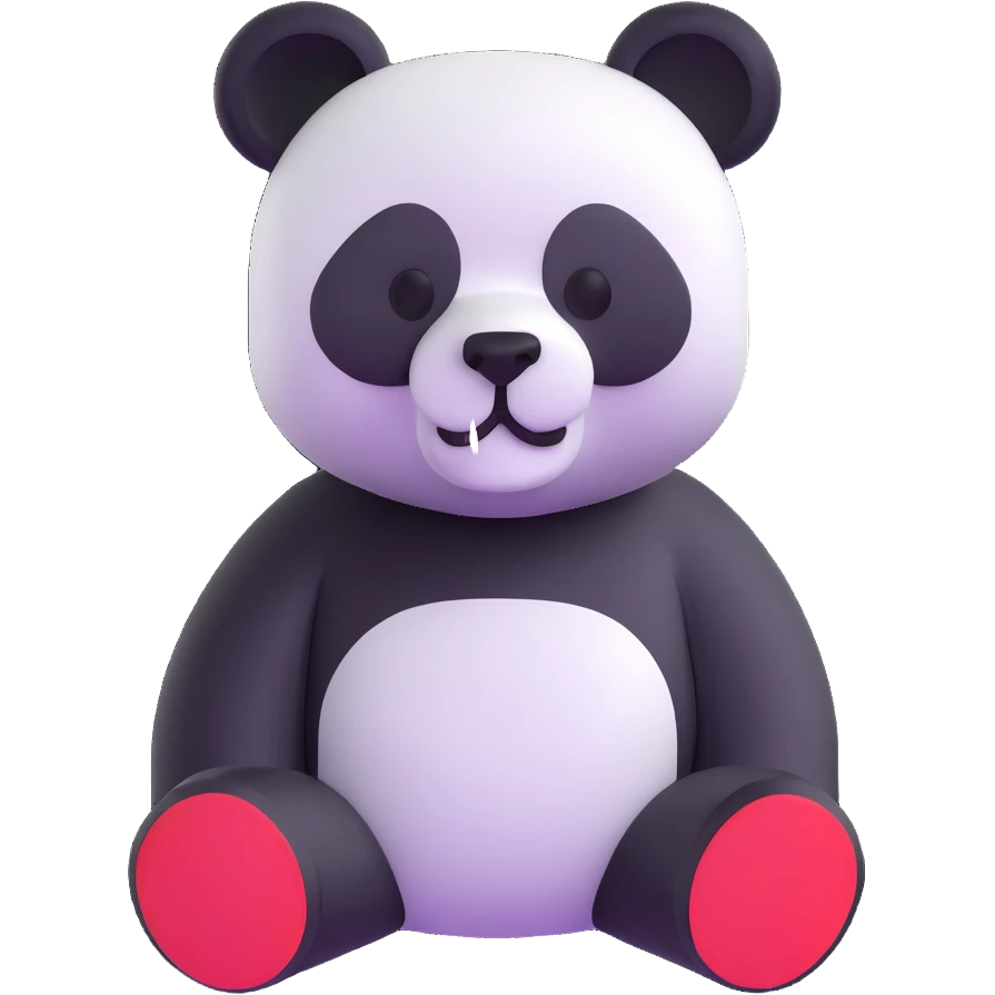 minecraft panda, blocky, 3d emoji