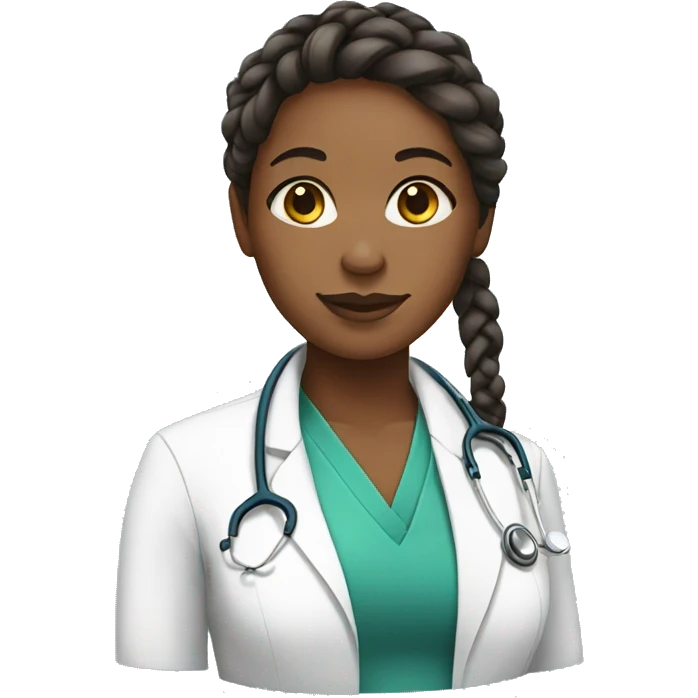 Female African American doctor with braids emoji