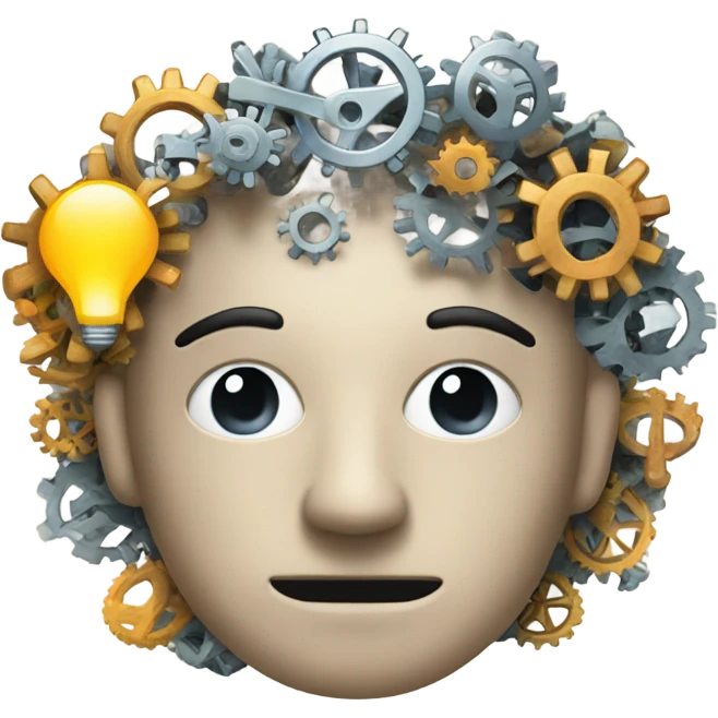 face with a thinking cloud on top representing a thinking process emoji