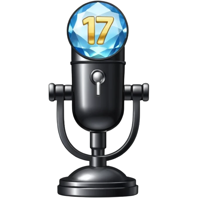 I want these emojis 💎🎤 in one frame with the number 17 I don't want a girl or boy in the pictures. emoji