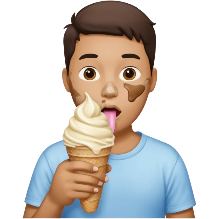 A fattie eating a whole pint of ice cream emoji