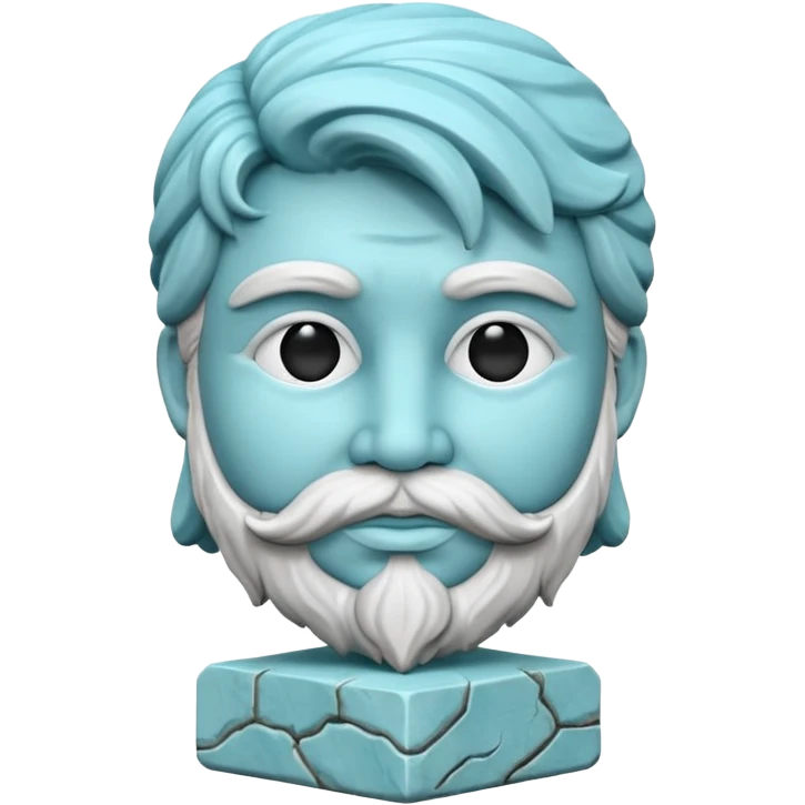 escultura griega asombrada color cian emoji