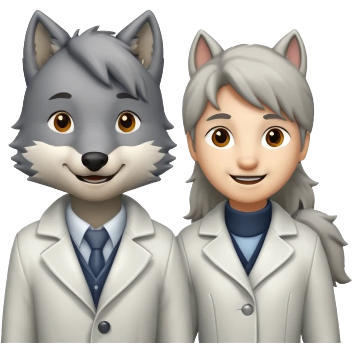 a wolf and a pony in love emoji