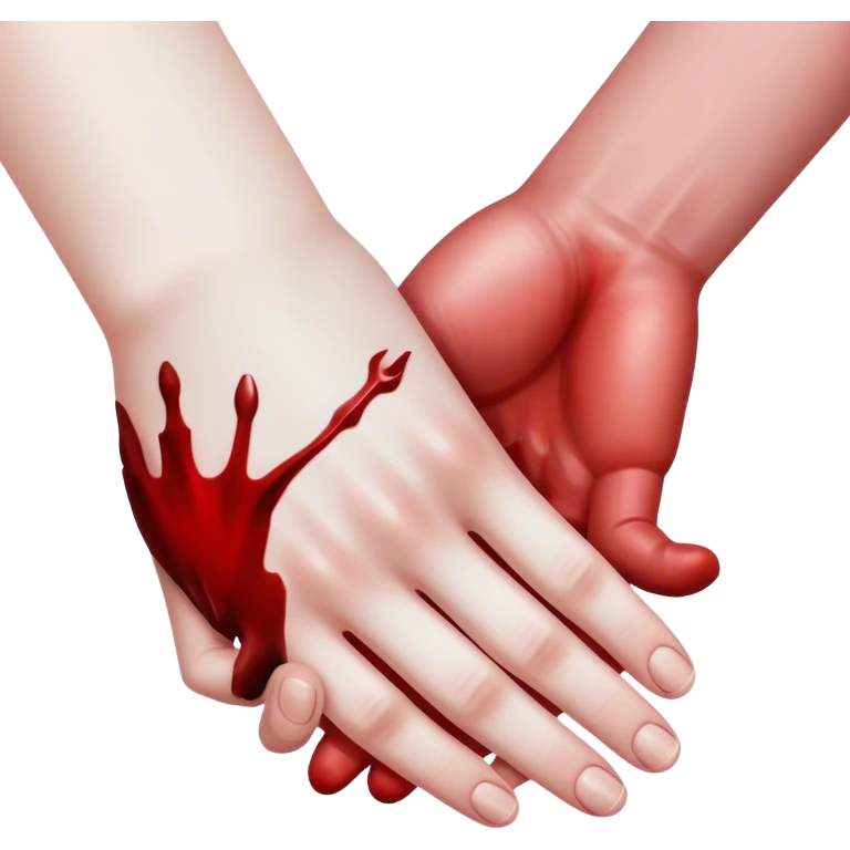 handshake with a bloody hand emoji