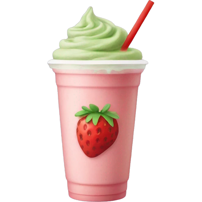 Strawberry iced matcha latte  emoji