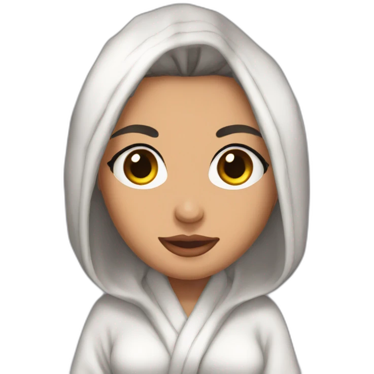 massive bosomed latina anime woman jennifer in a bath robe emoji