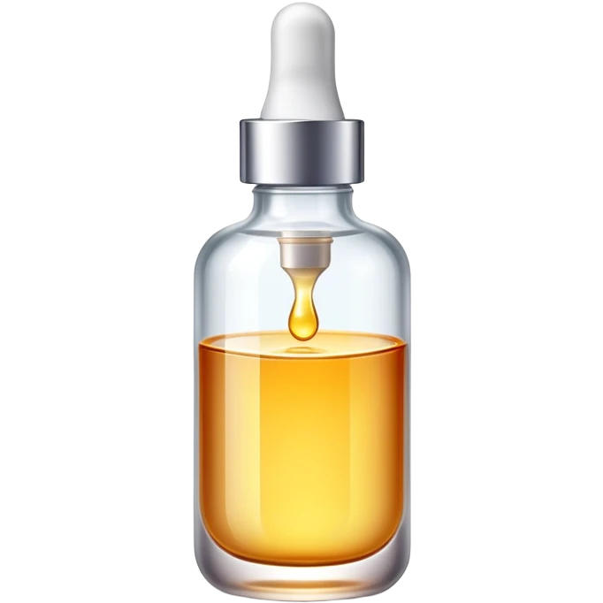 beauty serum bottle with a transparent section showing liquid level emoji