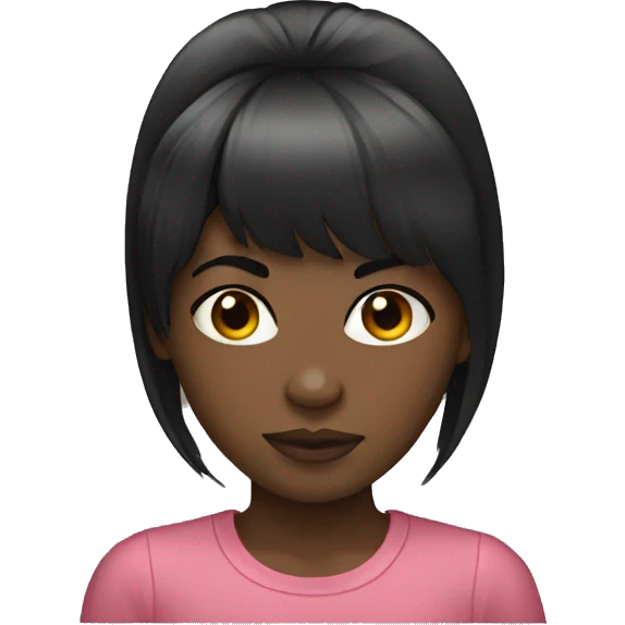 Black girl black bangs emoji