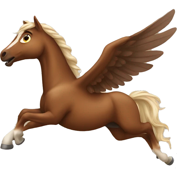 Flying brown Pegasus emoji