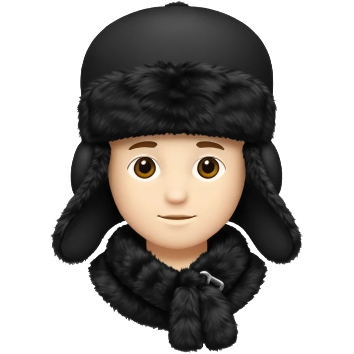 A blank Black ushanka emoji
