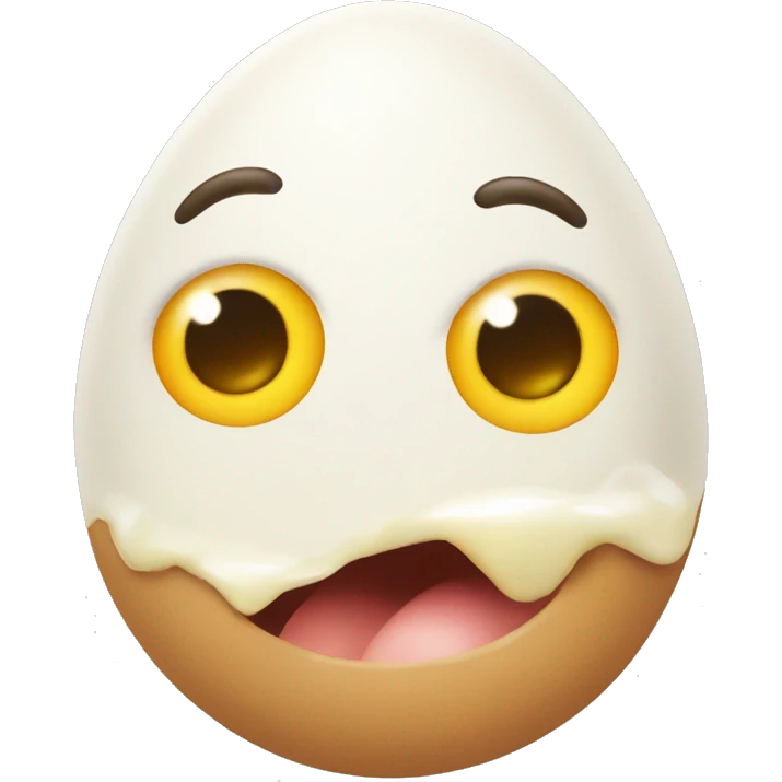 Egg face bitting their finger emoji