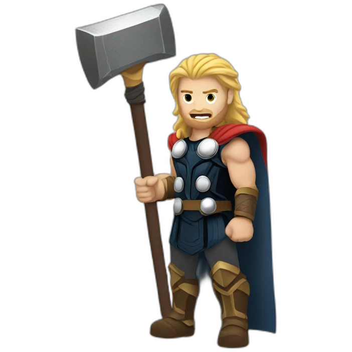Thor with Hammer, standing emoji