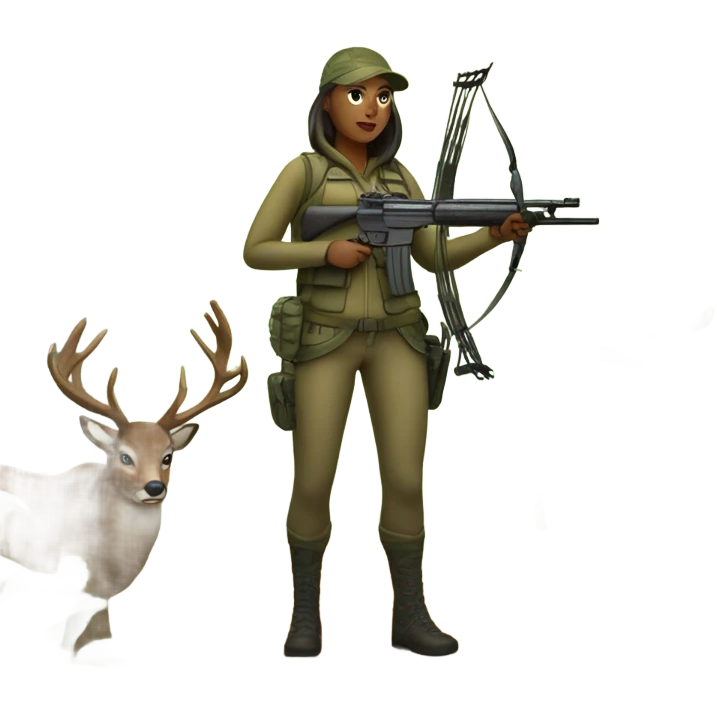 Woman hunting deer emoji