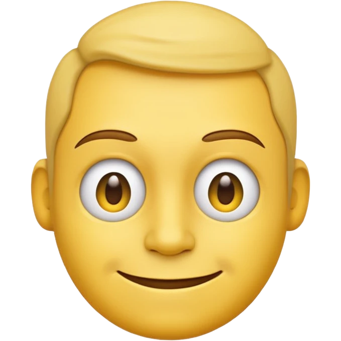 Normal yellow face emoji but head turned to the right while smirking and looking back emoji