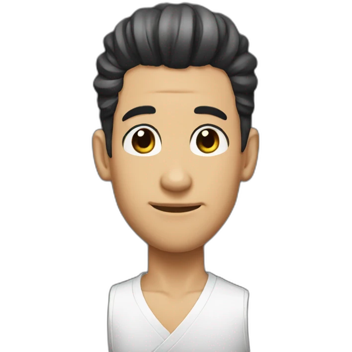 Skul with slicked back hair akira emoji