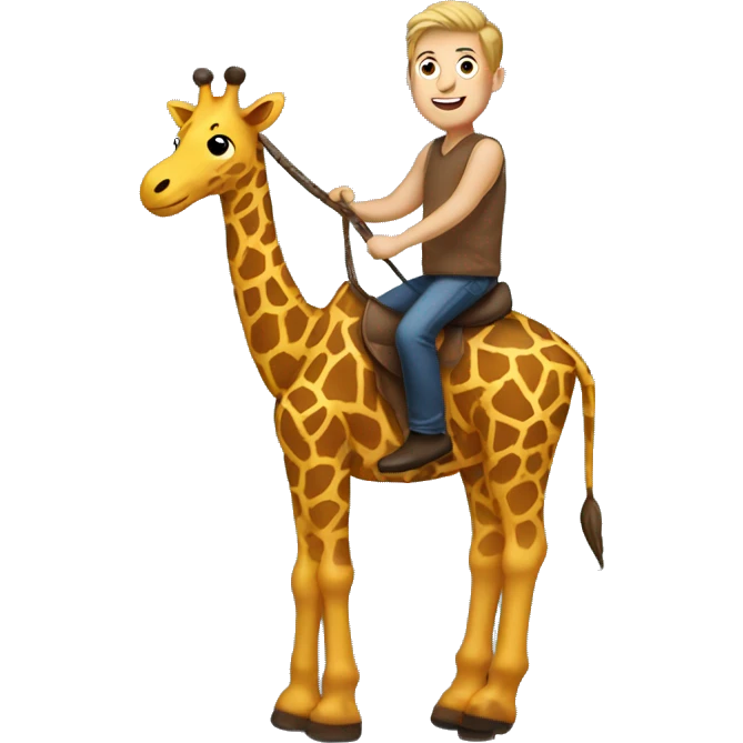 Sean riding a giraffe emoji