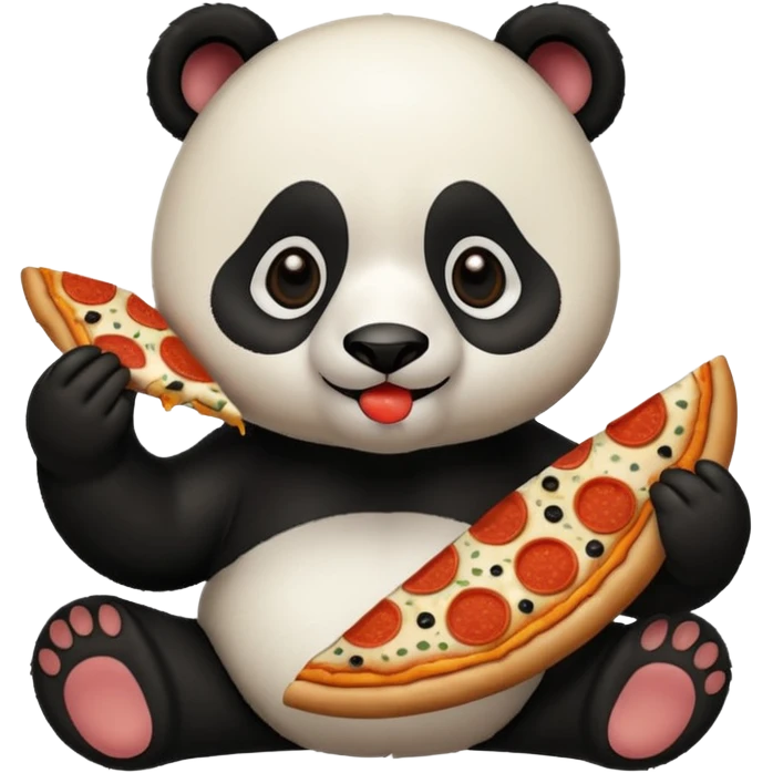 panda eating pizza emoji