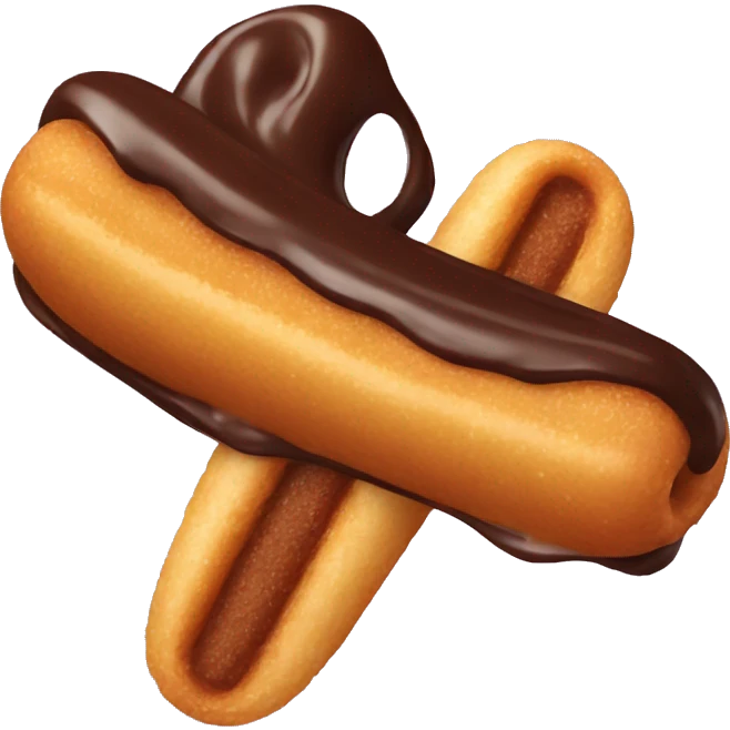 Chocolate dipped churro emoji