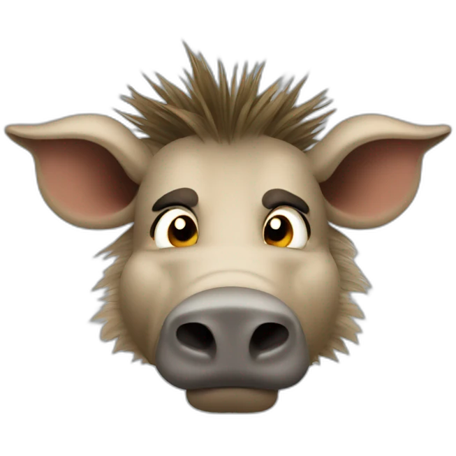 Grumpy warthog emoji