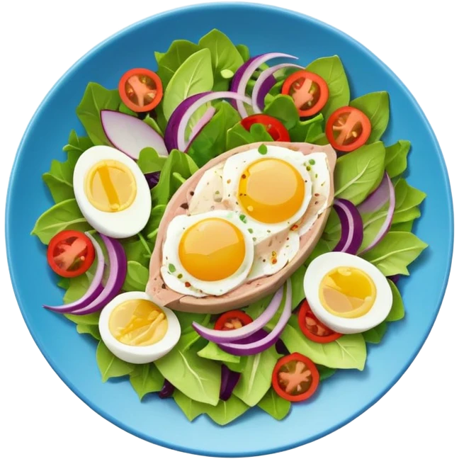 Healthy salad with tuna and egg emoji