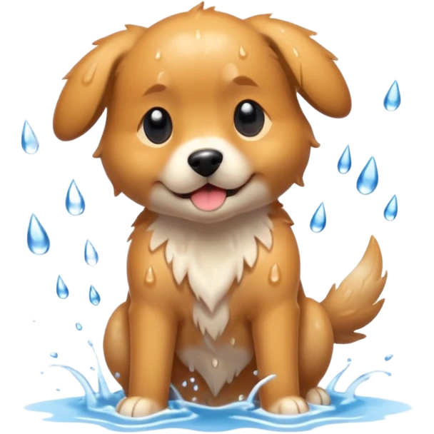 dog shaking off water emoji