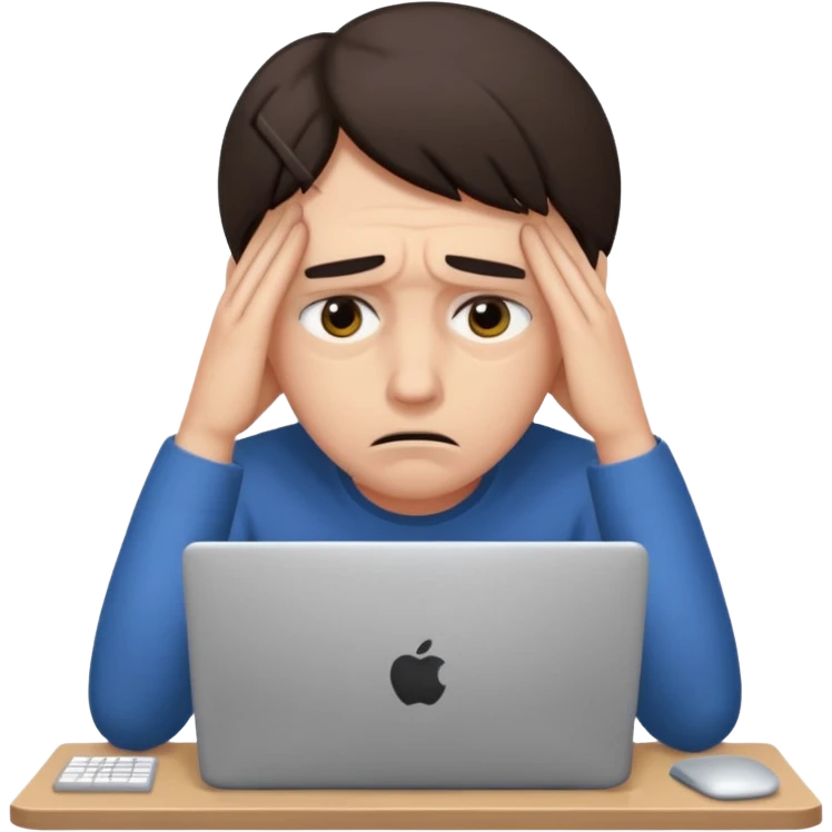 person stressed in front of computer emoji