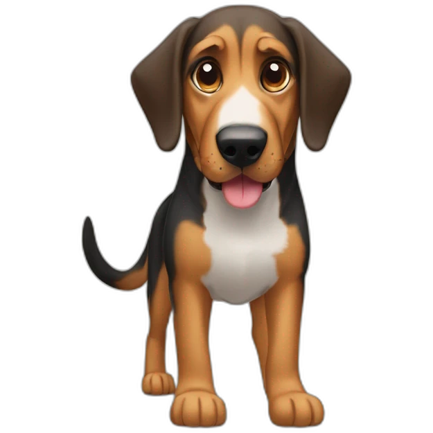 coonhound and German shepherd mix dog walking emoji