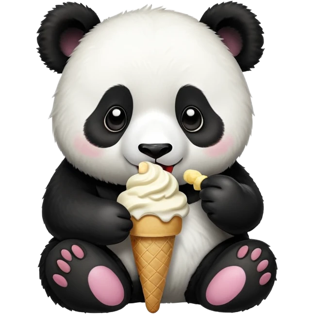 Panda eating ice cream emoji