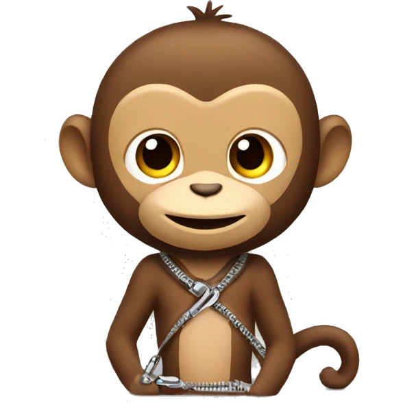 A monkey with a zipper emoji