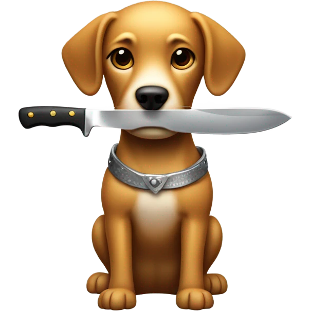 dog with a knife emoji