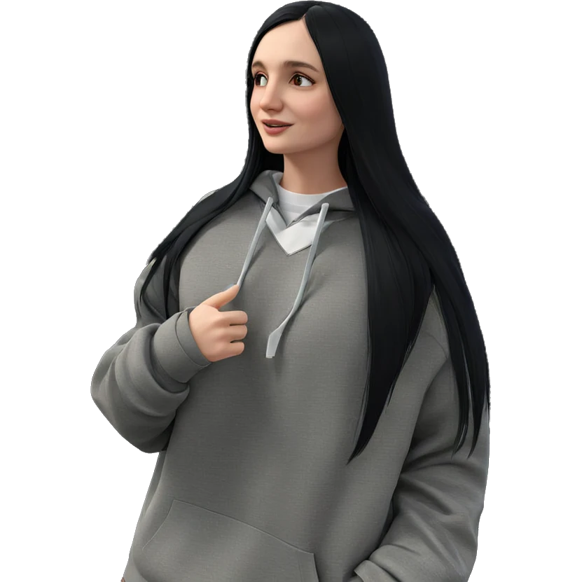 girl with black hair outdoors emoji