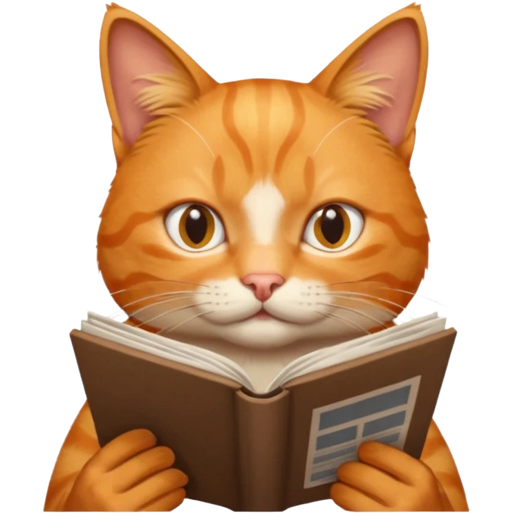 An orange cat read news emoji