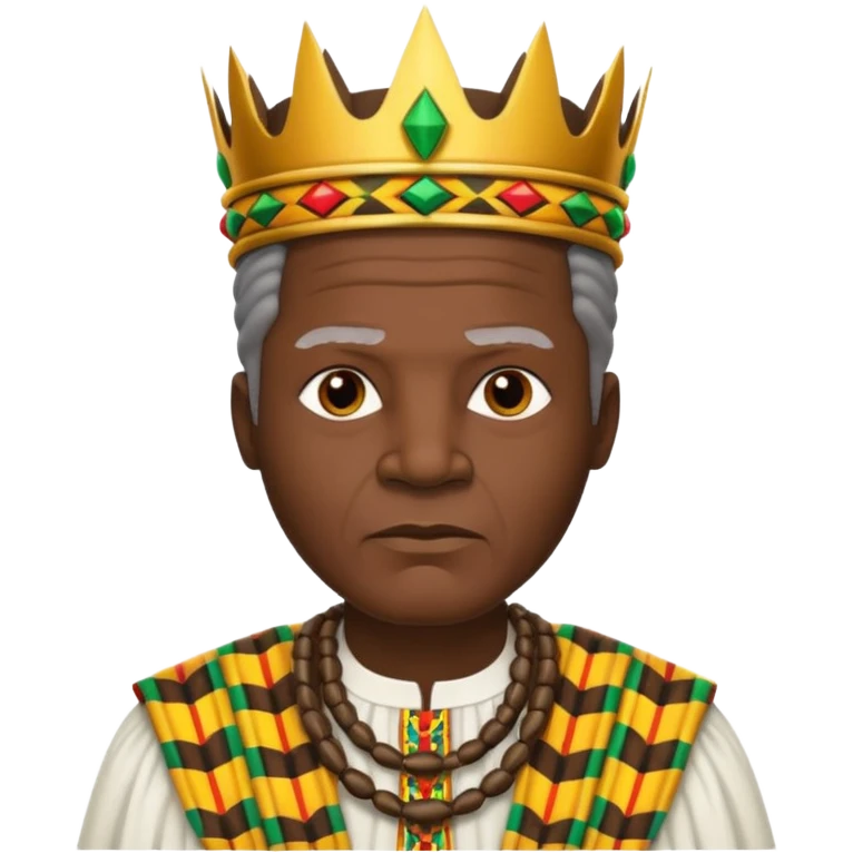 Create an emoji of an old African king wearing kente cloth and white shirt emoji