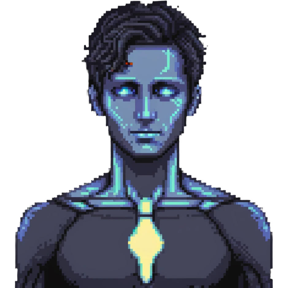human man with detailed face in thinking pose with glowing aura, enlightened philosopher emoji