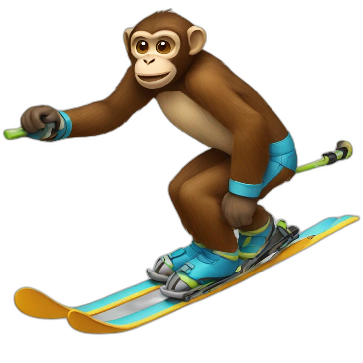 Monkey skiing  emoji