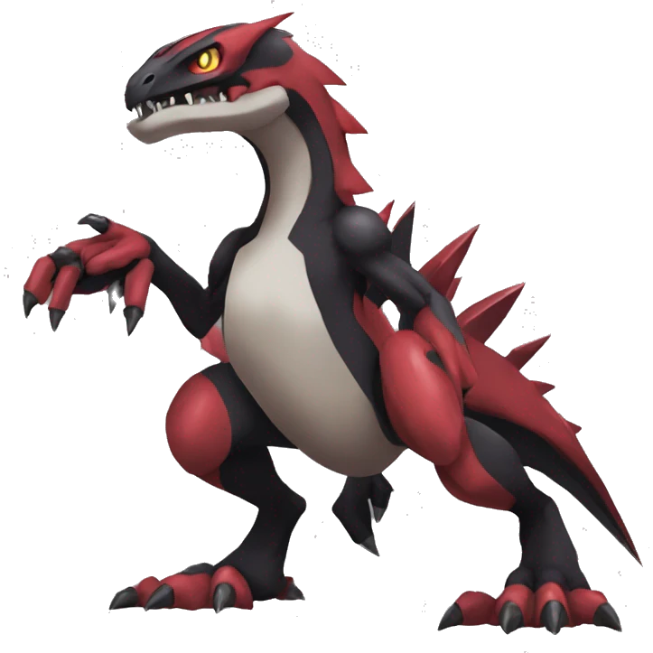  Cool Edgy Black Red Digimon-Fakemon-Raptor-Genesect-Reptile full body emoji