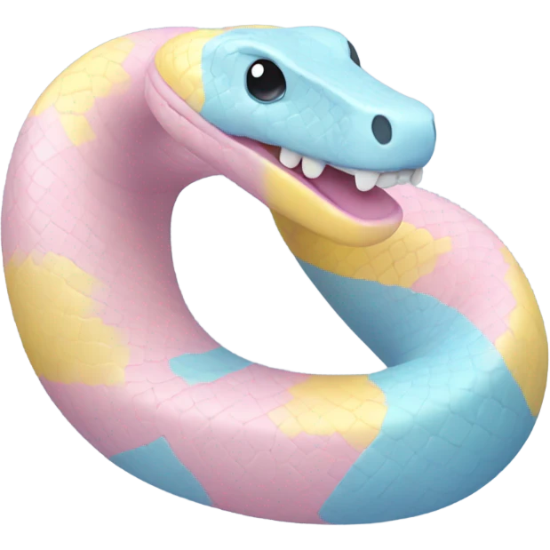 Pastel pink blue yellow snake  emoji