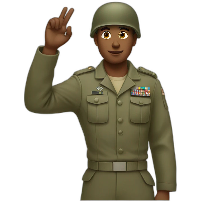 Solider rising his hand emoji