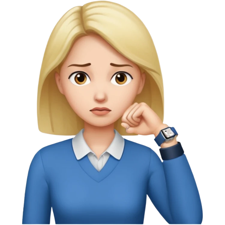 woman checking watch emoji
