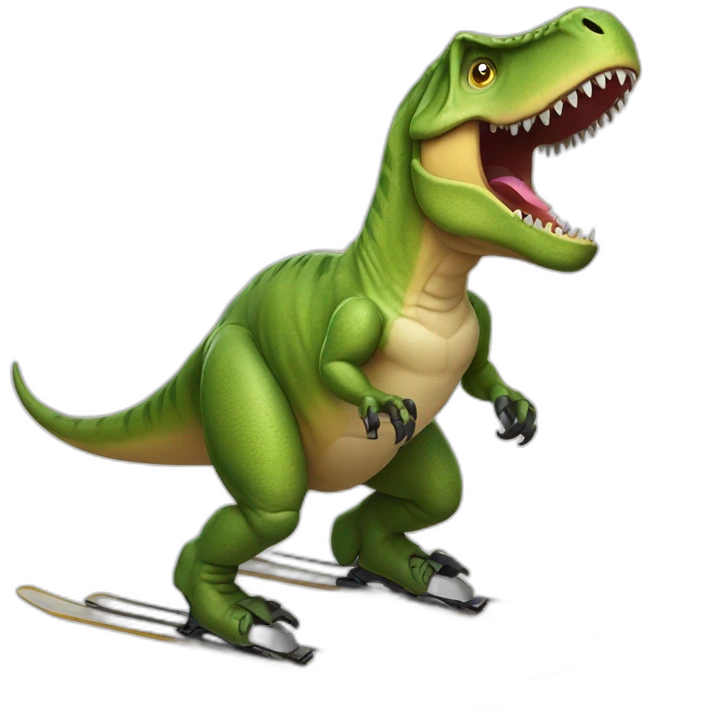 t-rex qui fait du ski emoji