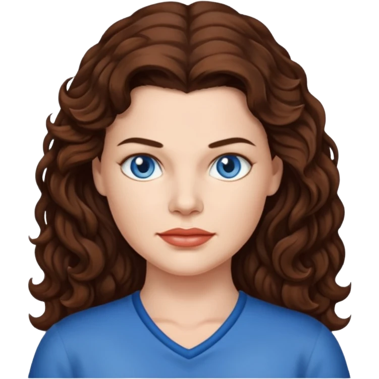 Heather Langenkamp with blue eyes, long brown hair emoji