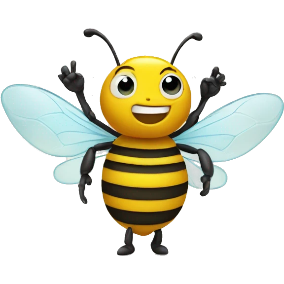 Bee asking for something with its index finger emoji