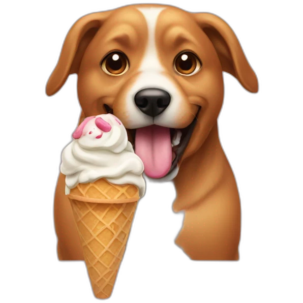 Dog eating ice cream  emoji